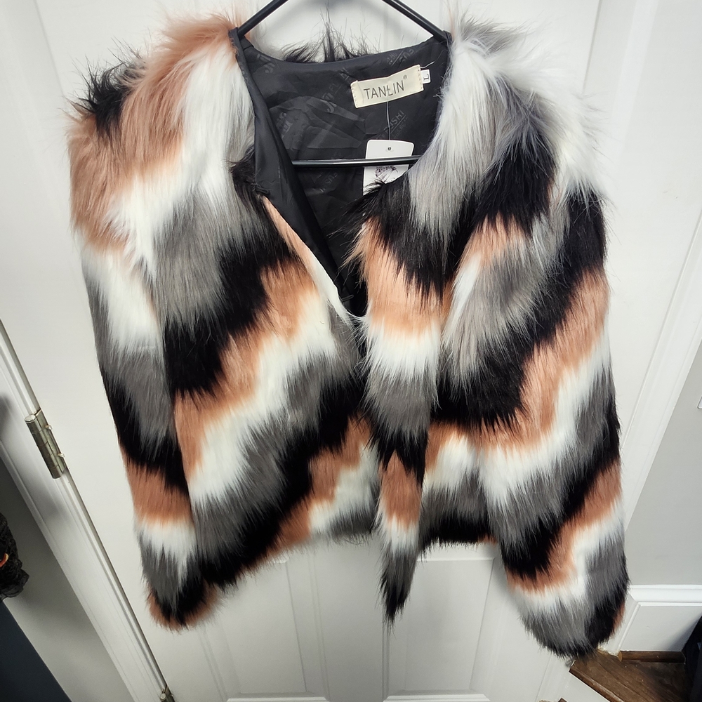 Women's Multicolor Faux Fur Jacket